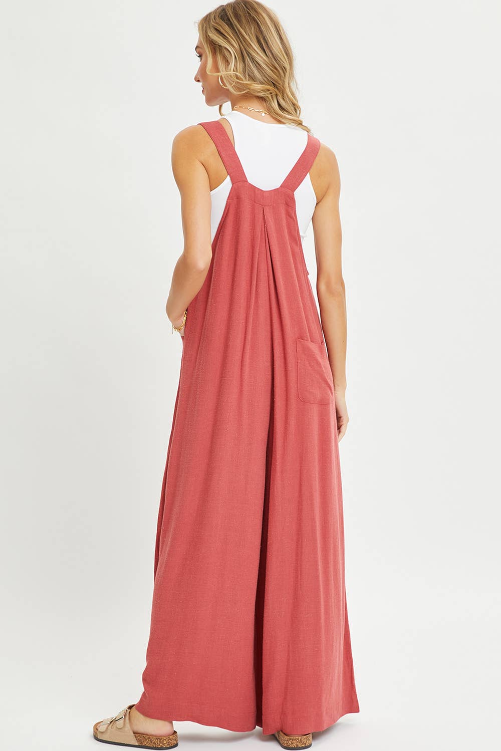 Sweet Lovely by Jen - ADJUSTABLE STRAP OVERALL WIDE LEG JUMPSUIT