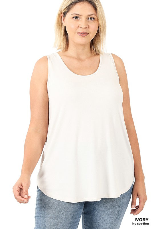 ZENANA PLUS REAL MODAL SLEEVELESS ROUND NECK & HEM TOP