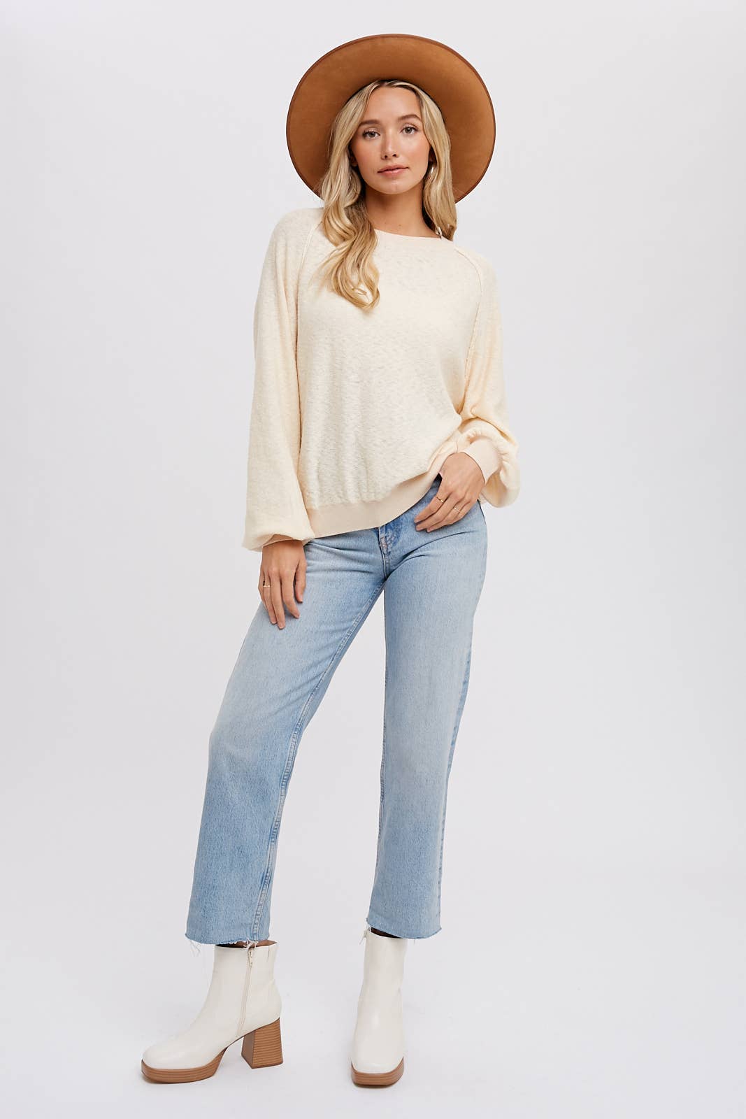 Bluivy - REVERSE SEAM BOUCLE PULLOVER