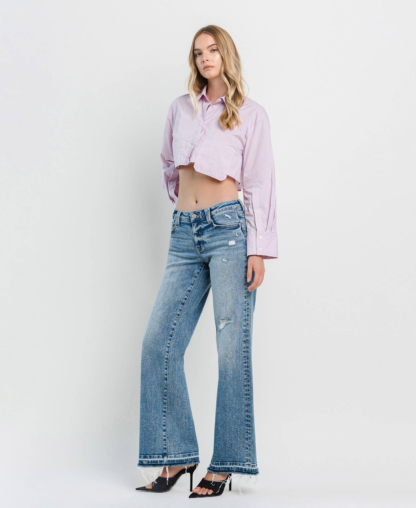 Lovervet by VERVET - TUMMY CONTROL HIGH RISE WIDE LEG JEANS