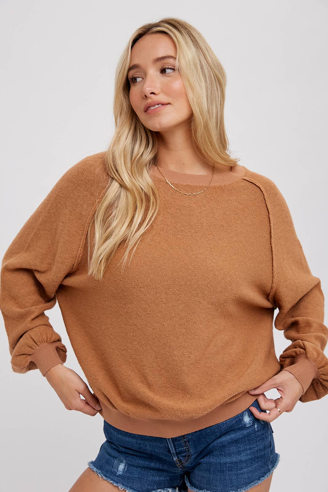 Bluivy - REVERSE SEAM BOUCLE PULLOVER