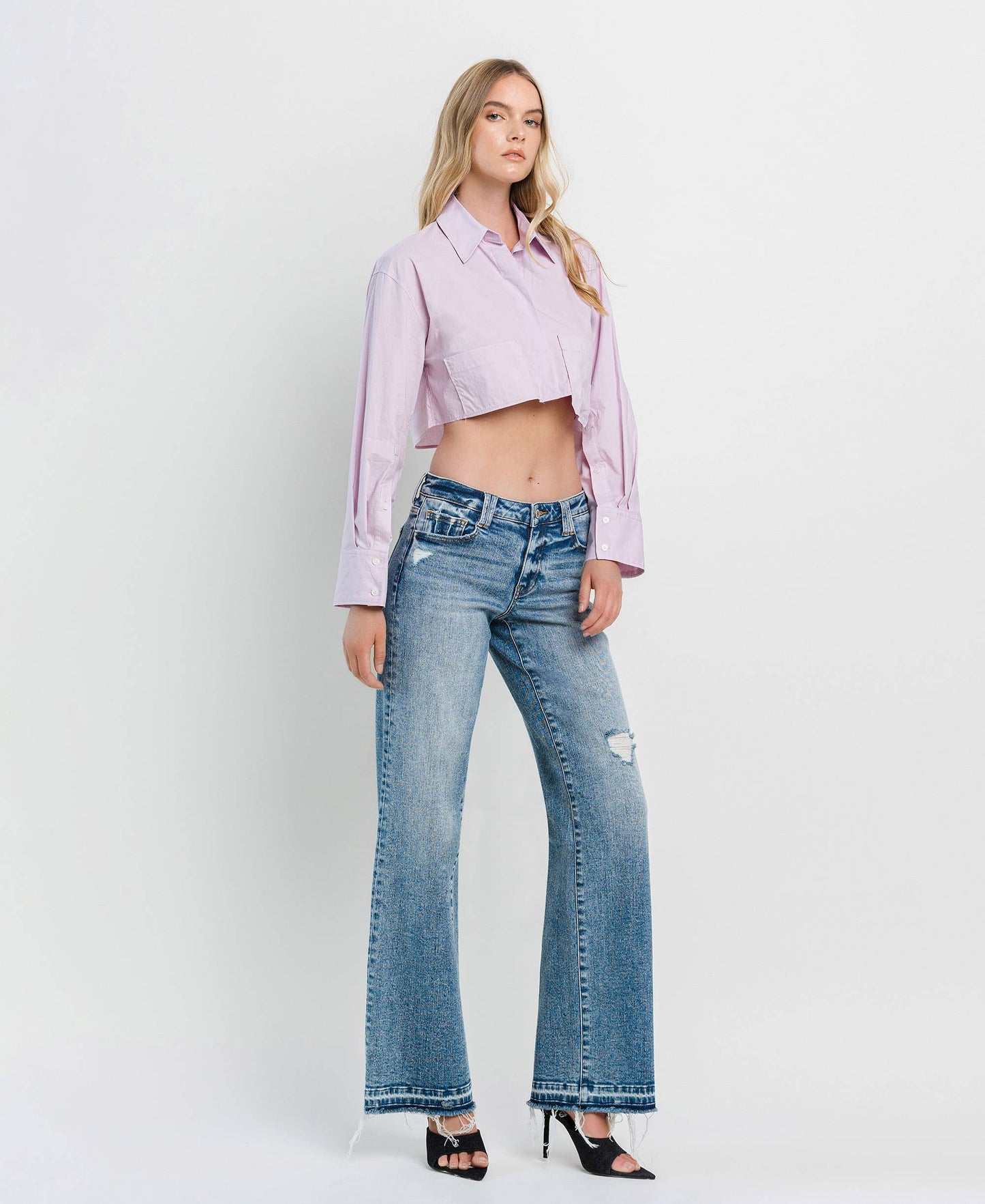Lovervet by VERVET - TUMMY CONTROL HIGH RISE WIDE LEG JEANS