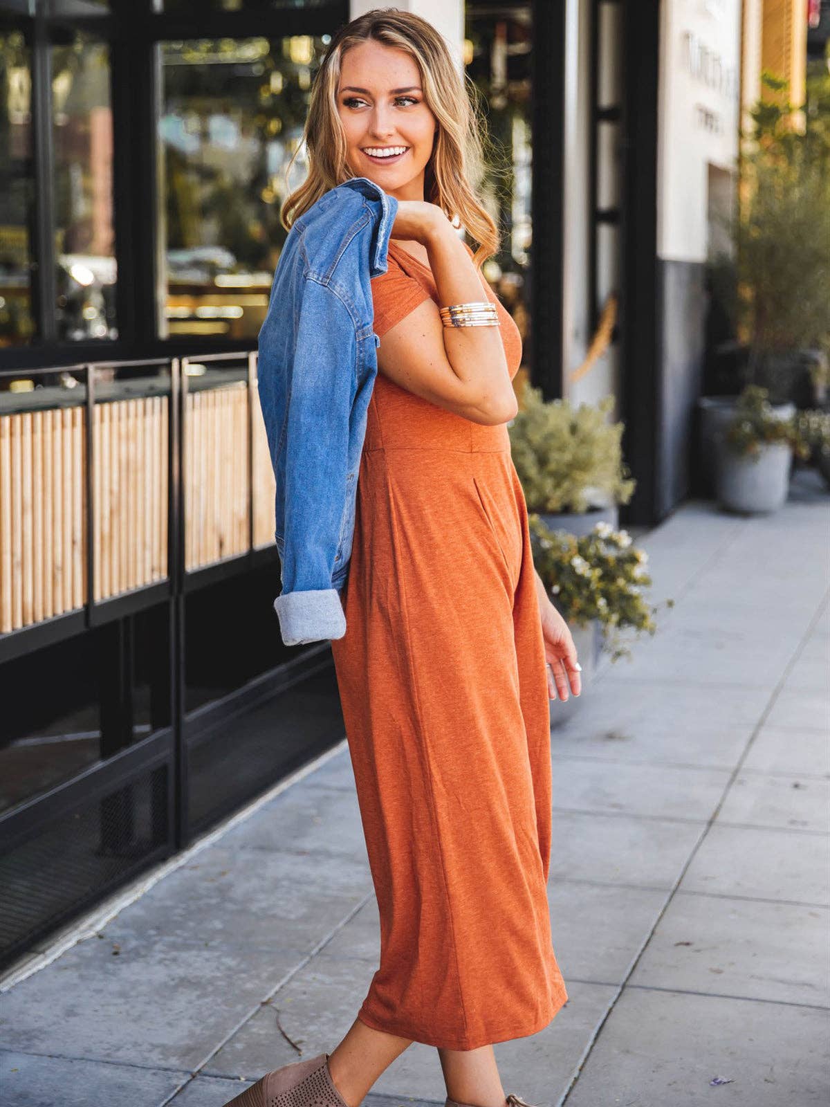 Tickled Teal - Cropped Pant Daisy Jumpsuit