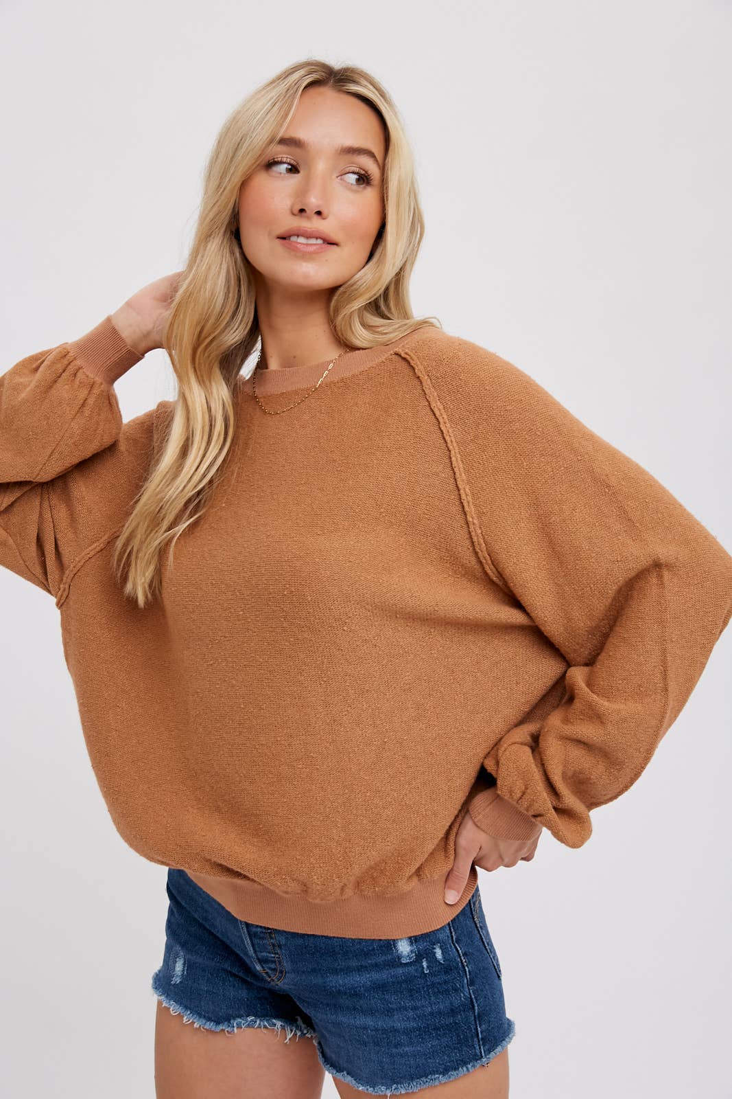 Bluivy - REVERSE SEAM BOUCLE PULLOVER