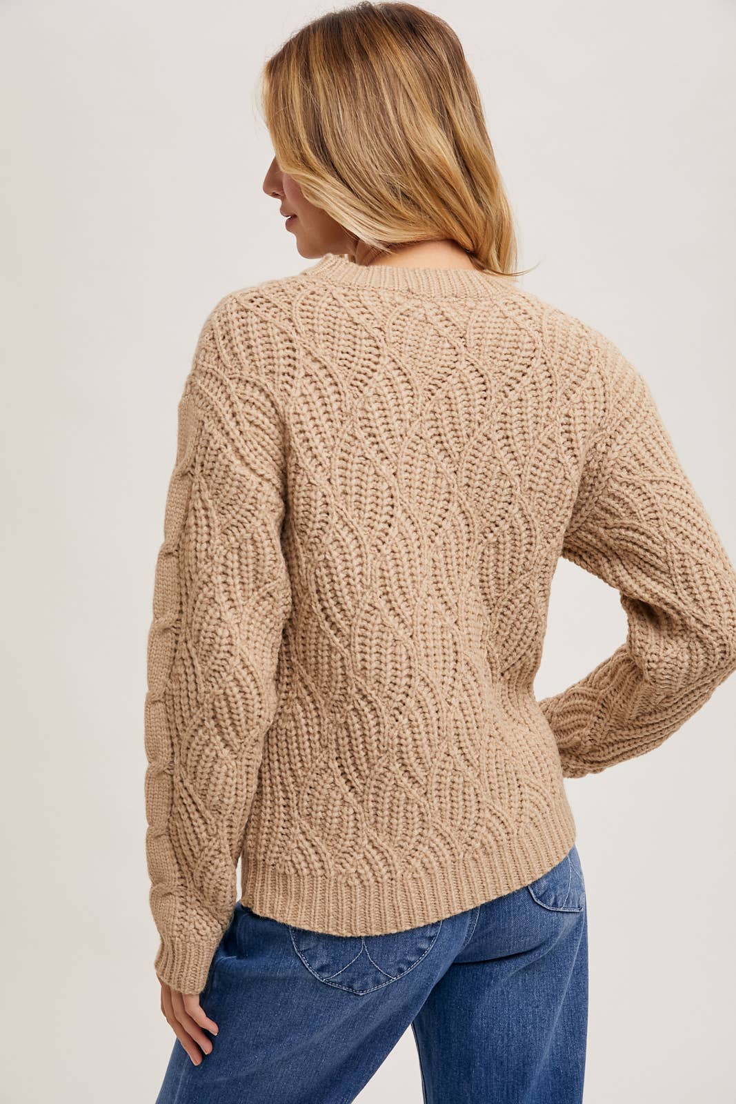 Bluivy - TWISTED KNIT SWEATER PULLOVER TOP