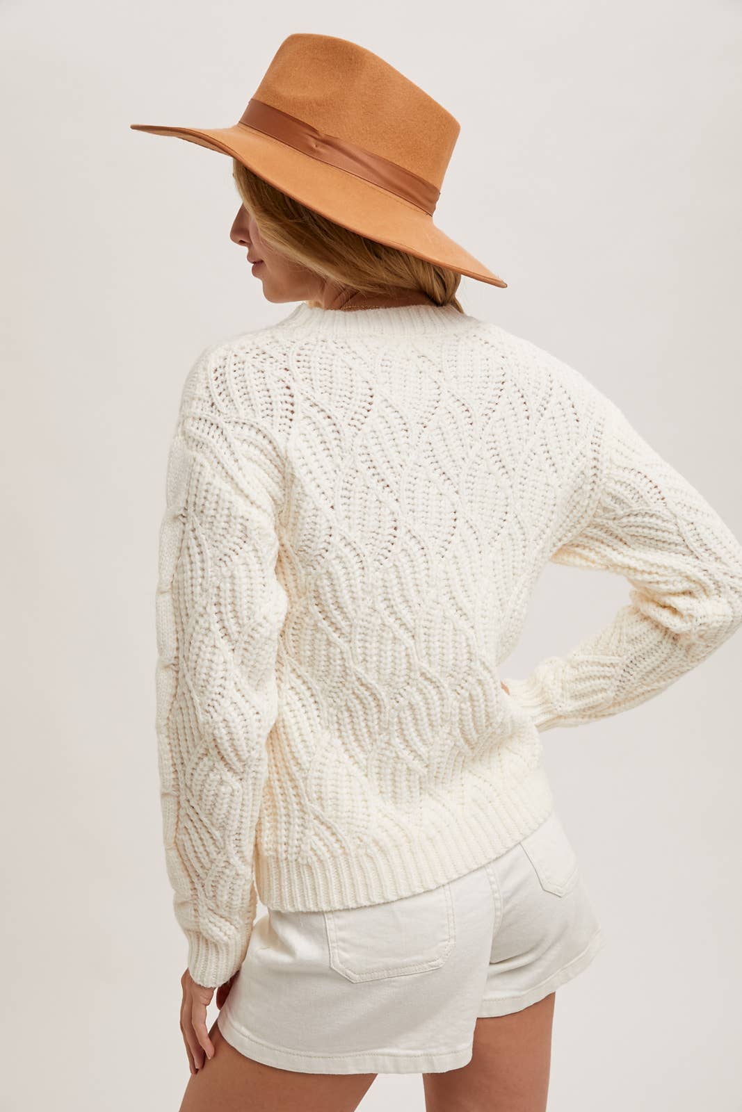 Bluivy - TWISTED KNIT SWEATER PULLOVER TOP