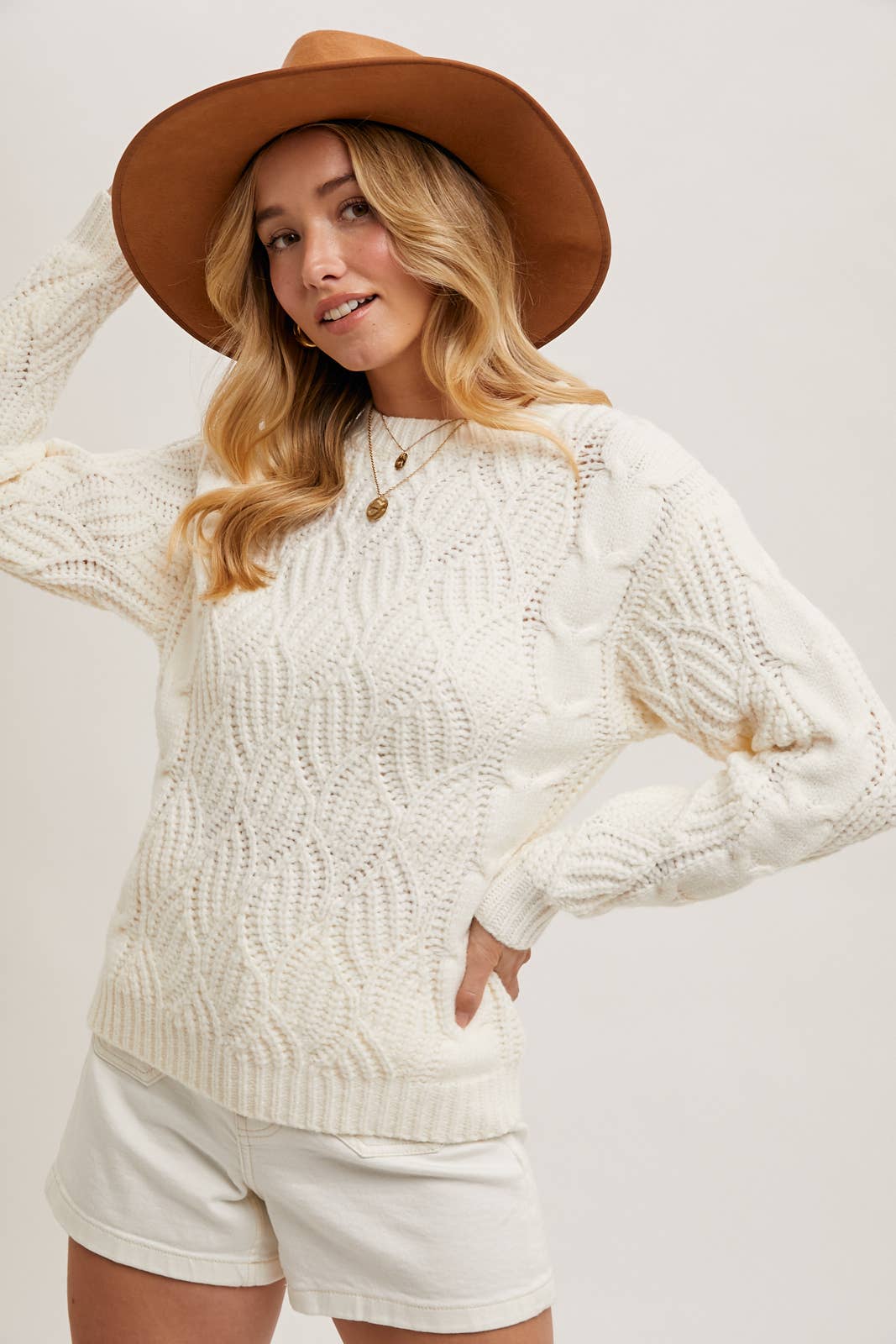 Bluivy - TWISTED KNIT SWEATER PULLOVER TOP