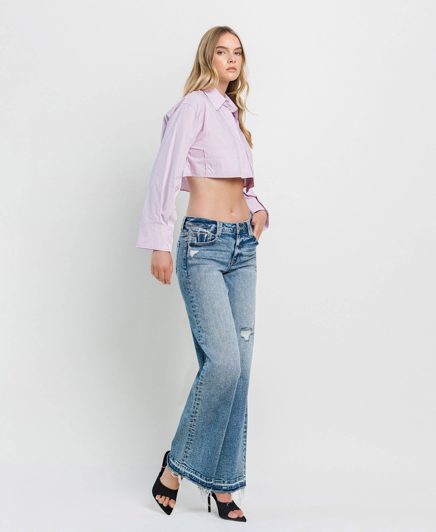 Lovervet by VERVET - TUMMY CONTROL HIGH RISE WIDE LEG JEANS
