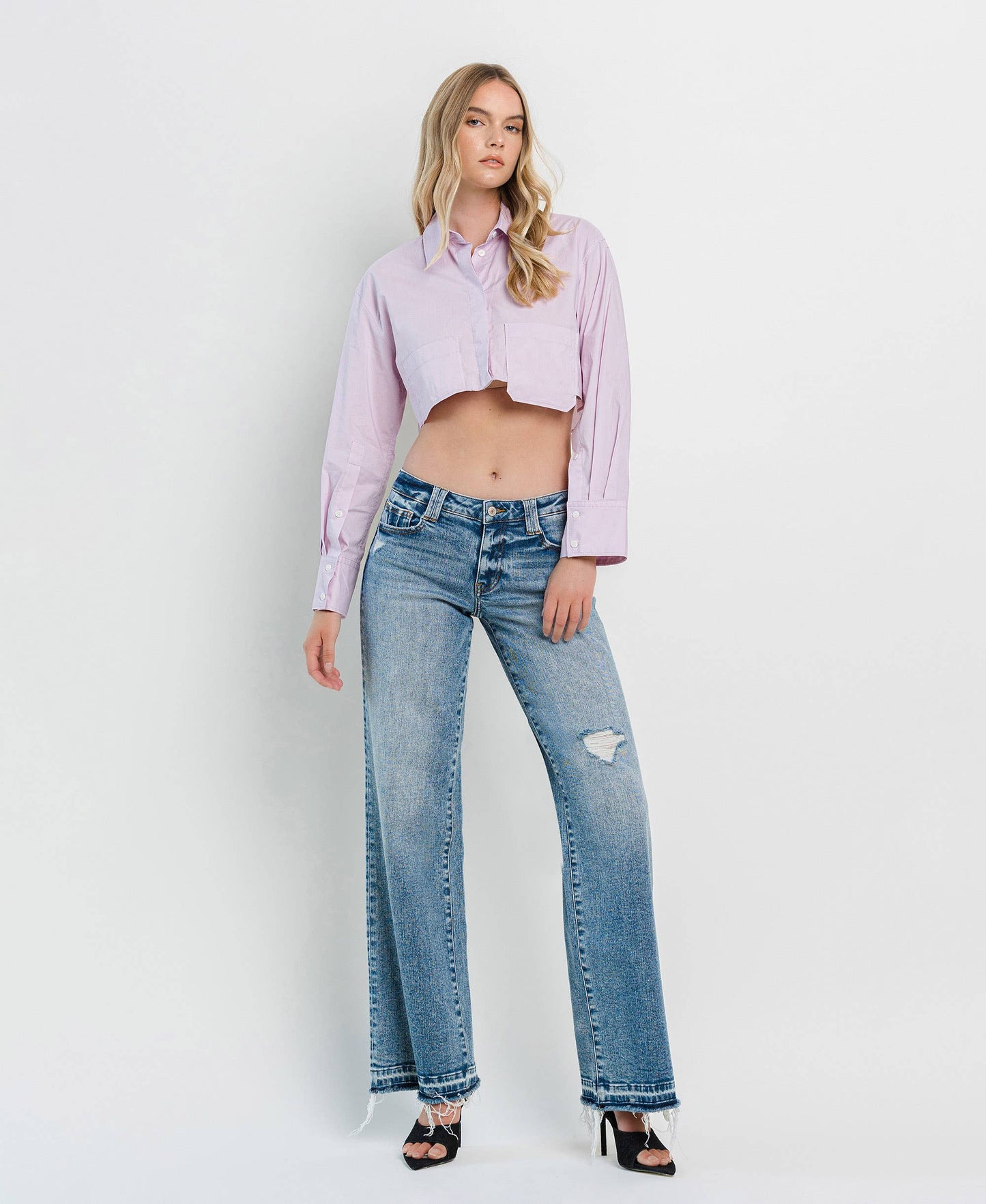 Lovervet by VERVET - TUMMY CONTROL HIGH RISE WIDE LEG JEANS