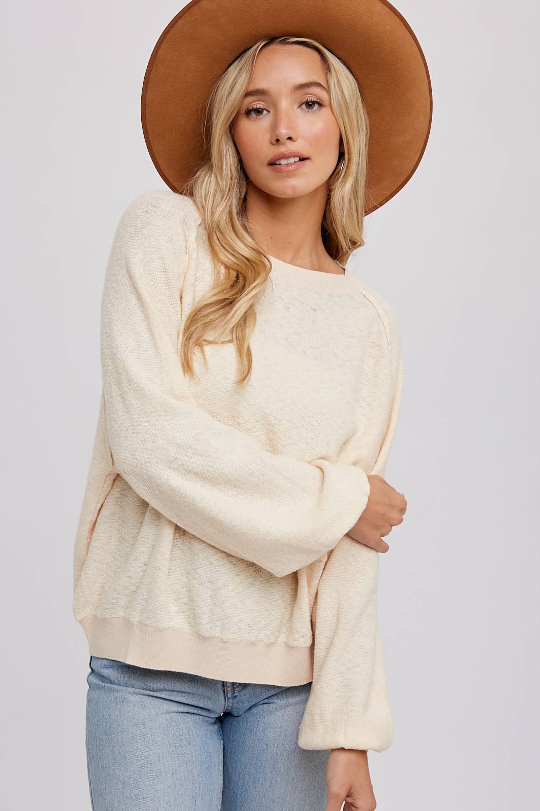 Bluivy - REVERSE SEAM BOUCLE PULLOVER
