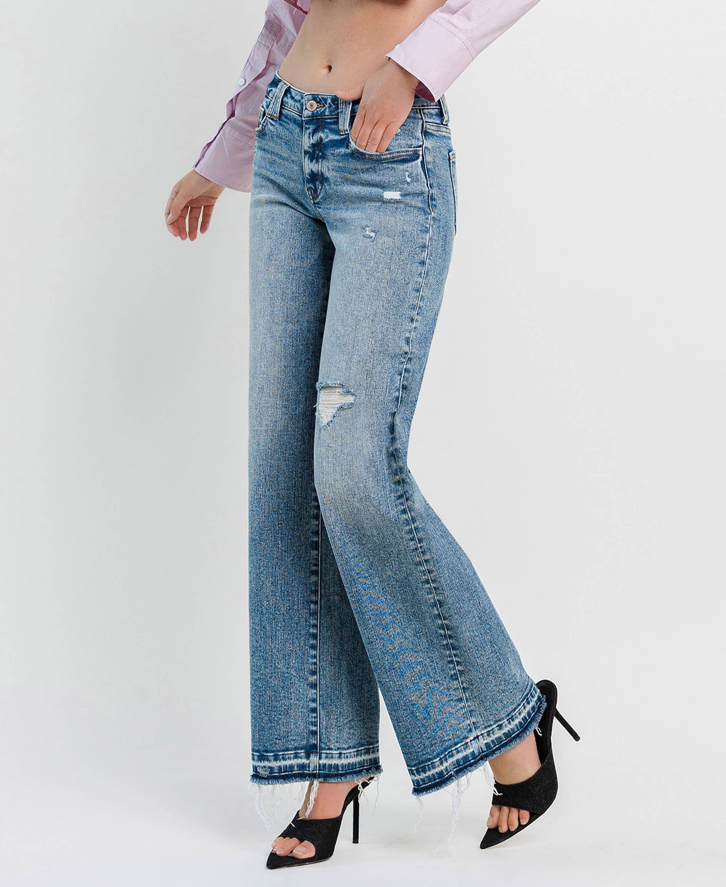 Lovervet by VERVET - TUMMY CONTROL HIGH RISE WIDE LEG JEANS