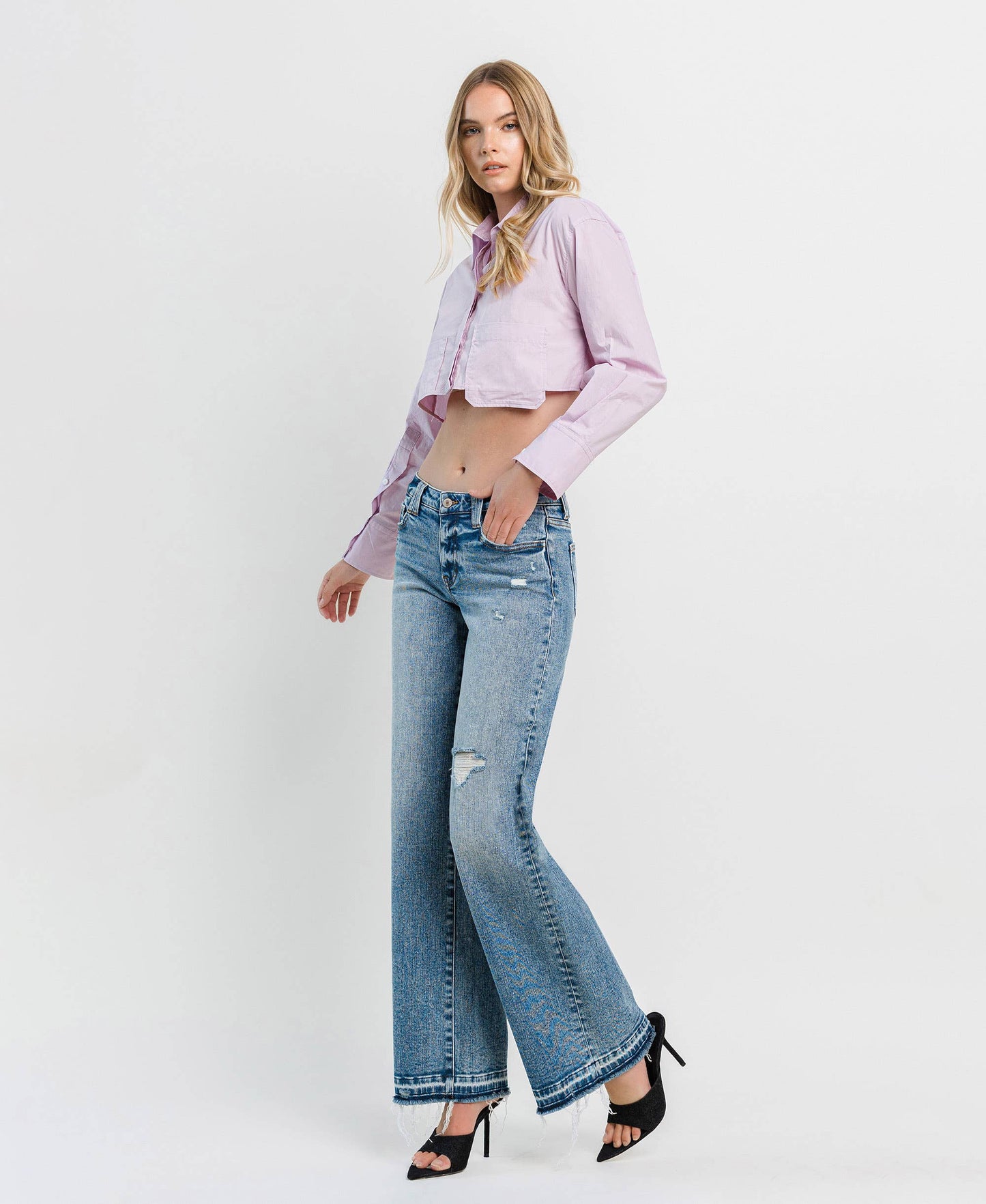 Lovervet by VERVET - TUMMY CONTROL HIGH RISE WIDE LEG JEANS