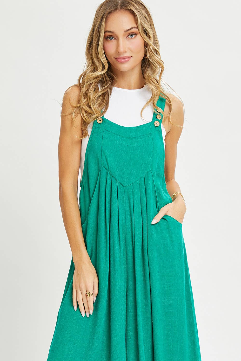 Sweet Lovely by Jen - ADJUSTABLE STRAP OVERALL WIDE LEG JUMPSUIT