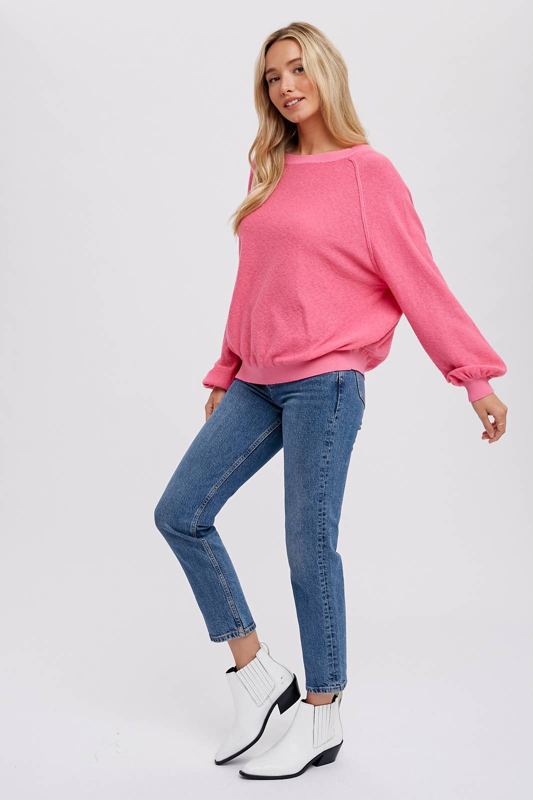 Bluivy - REVERSE SEAM BOUCLE PULLOVER