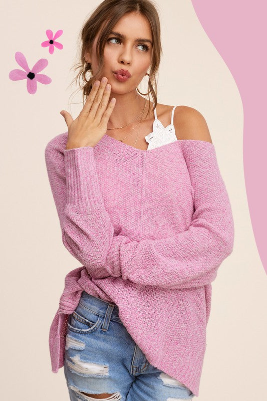 La Miel SOFT LIGHTWEIGHT V-NECK SWEATER