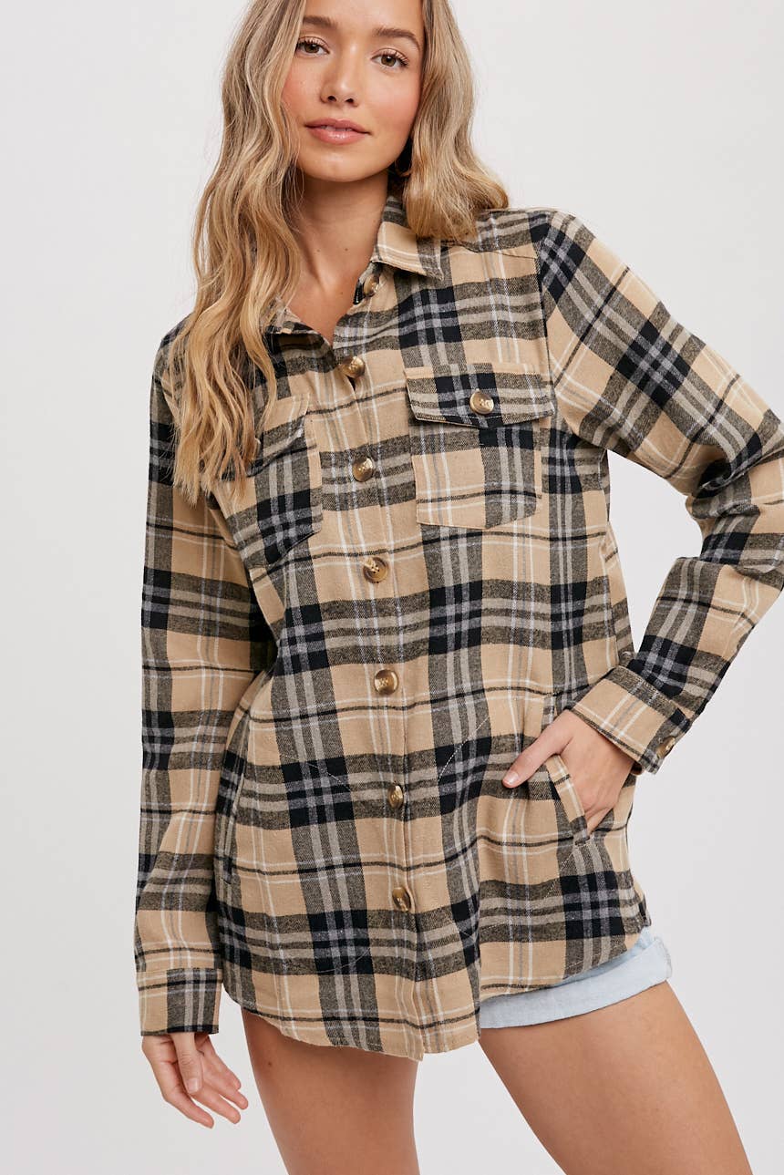 Bluivy - FLANNEL PLAID SHACKET