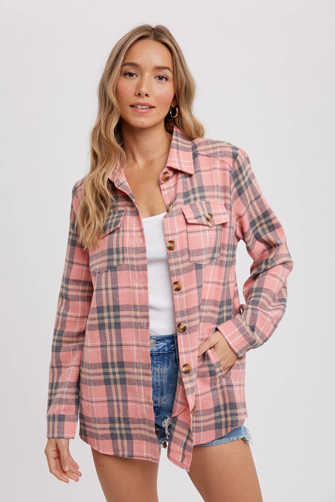 Bluivy - FLANNEL PLAID SHACKET