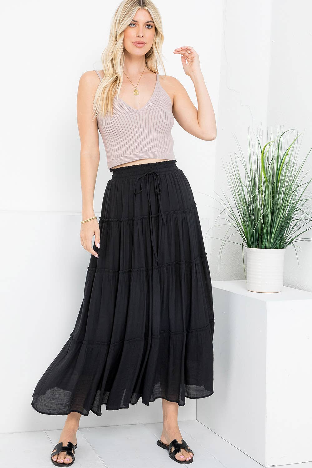 Sweet Lovely by Jen - BESTSELLER FLOWY TIERED MAXI  SKIRT