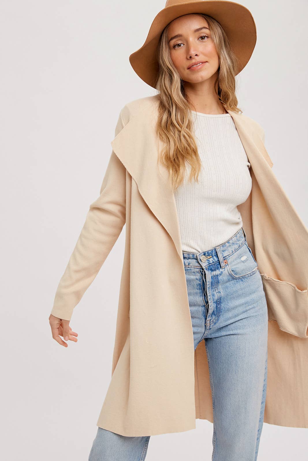 Bluivy - DRAPE COLLAR CARDIGAN