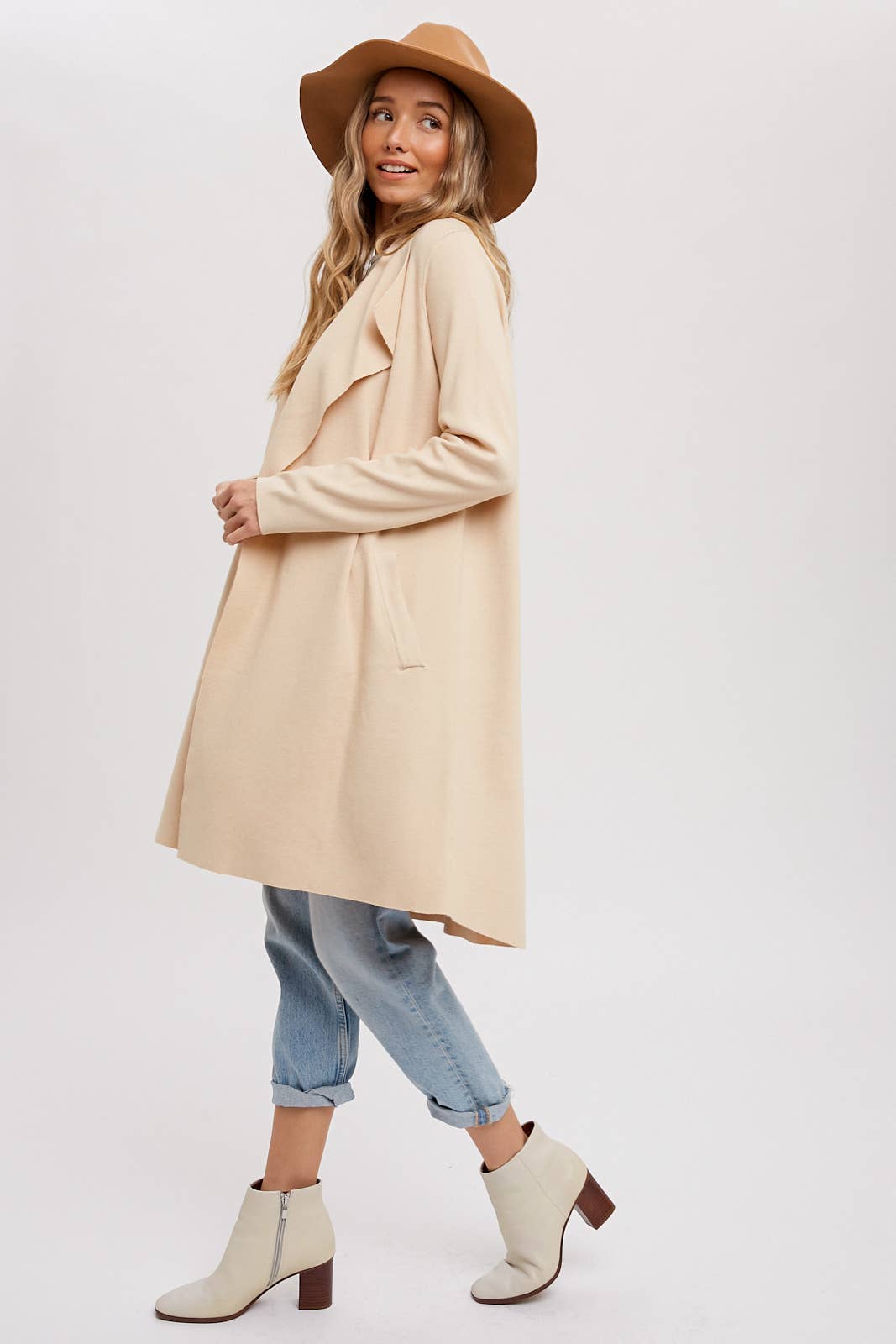 Bluivy - DRAPE COLLAR CARDIGAN