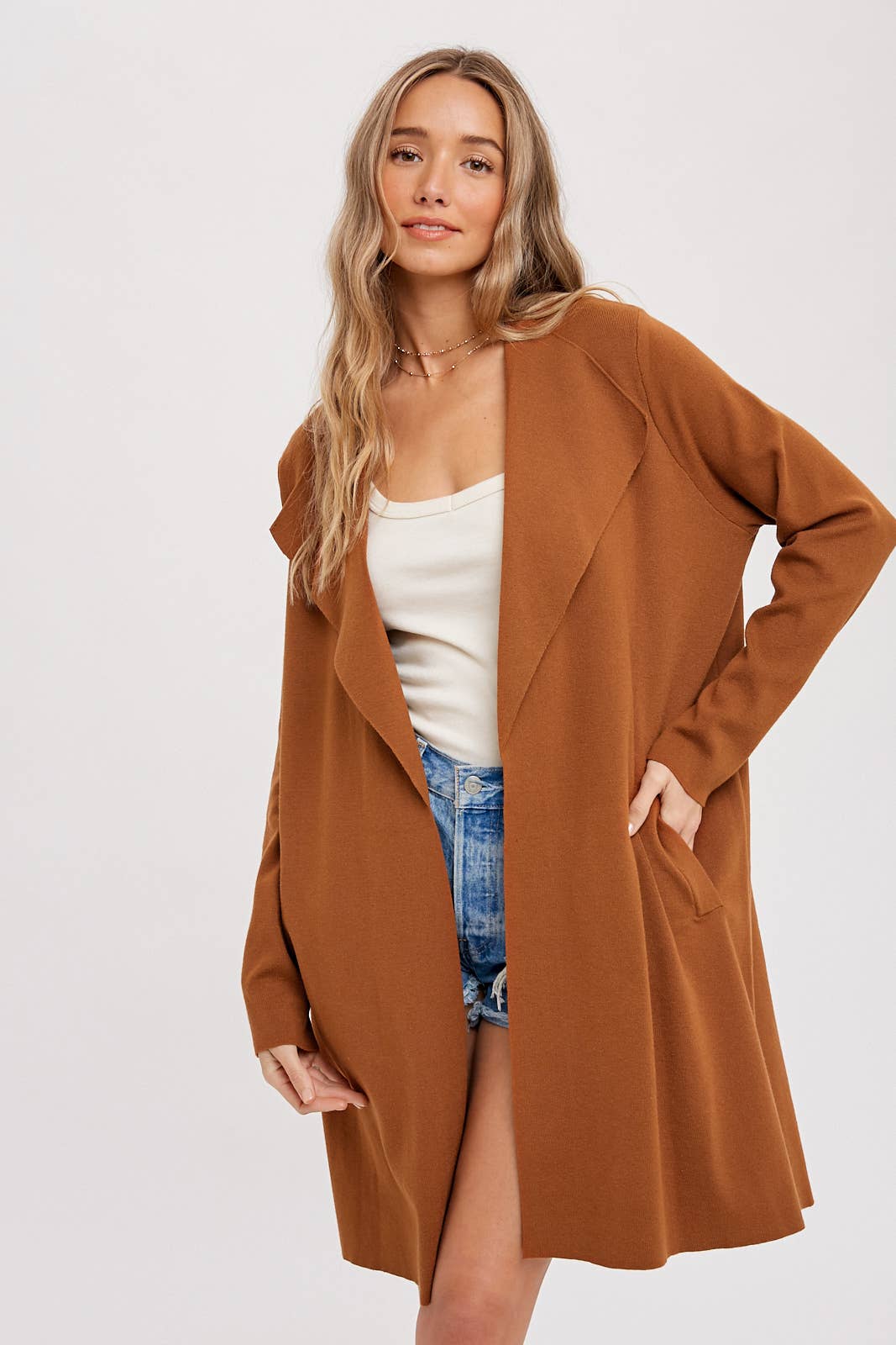 Bluivy - DRAPE COLLAR CARDIGAN
