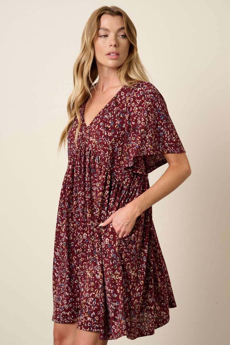 mittoshop - ANIMAL PRINT BABYDOLL MINI DRESS