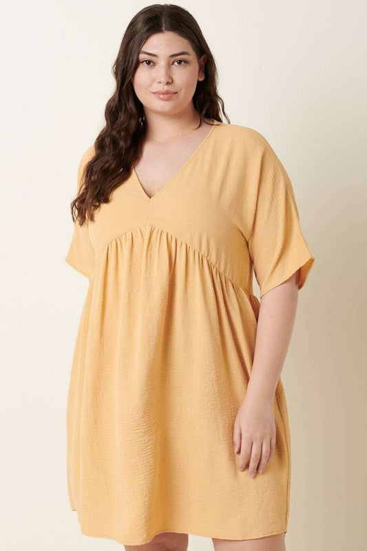 mittoshop - H42498PL -PLUS AIRFLOW DOLMAN BABYDOLL DRESS