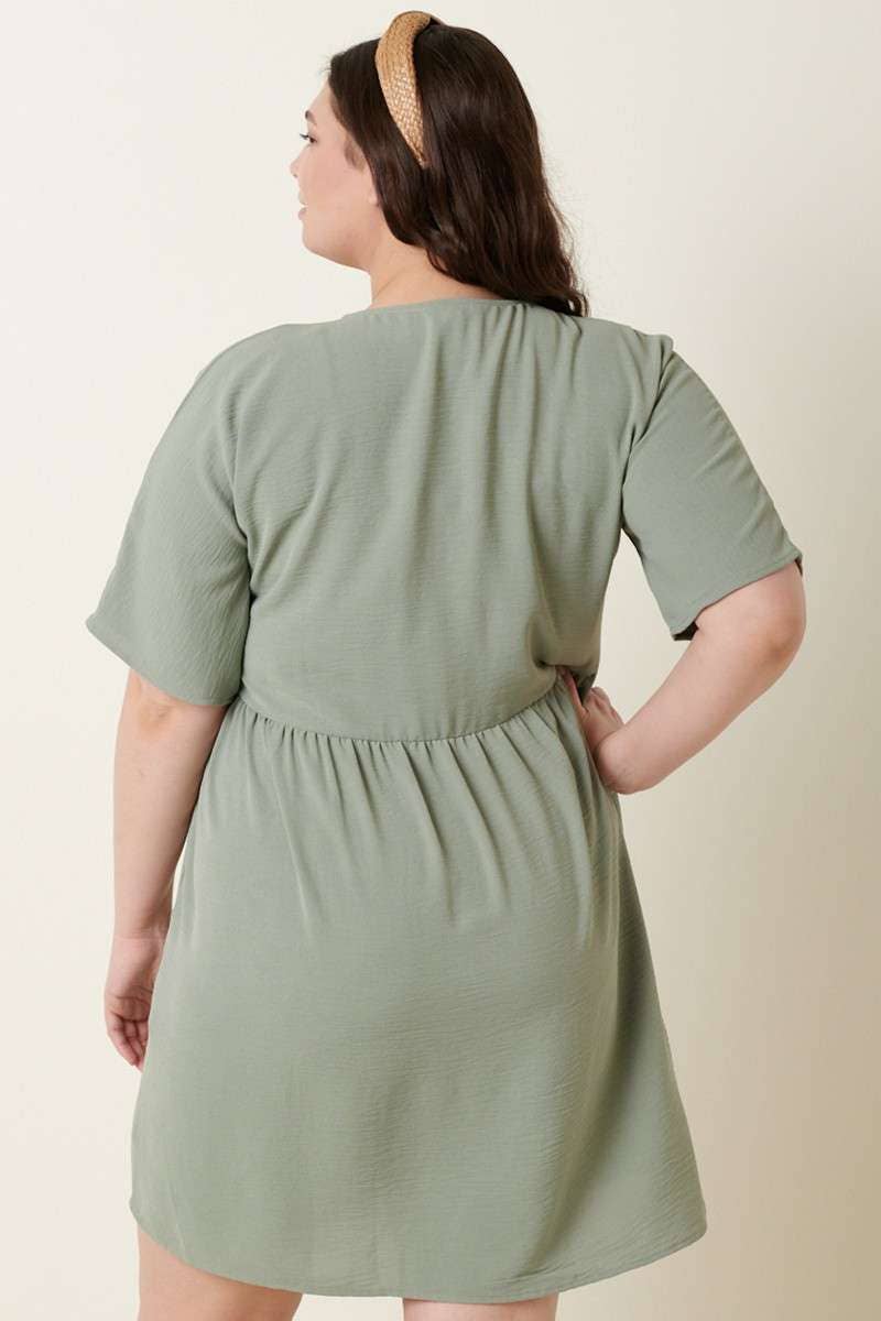 mittoshop - H42498PL -PLUS AIRFLOW DOLMAN BABYDOLL DRESS