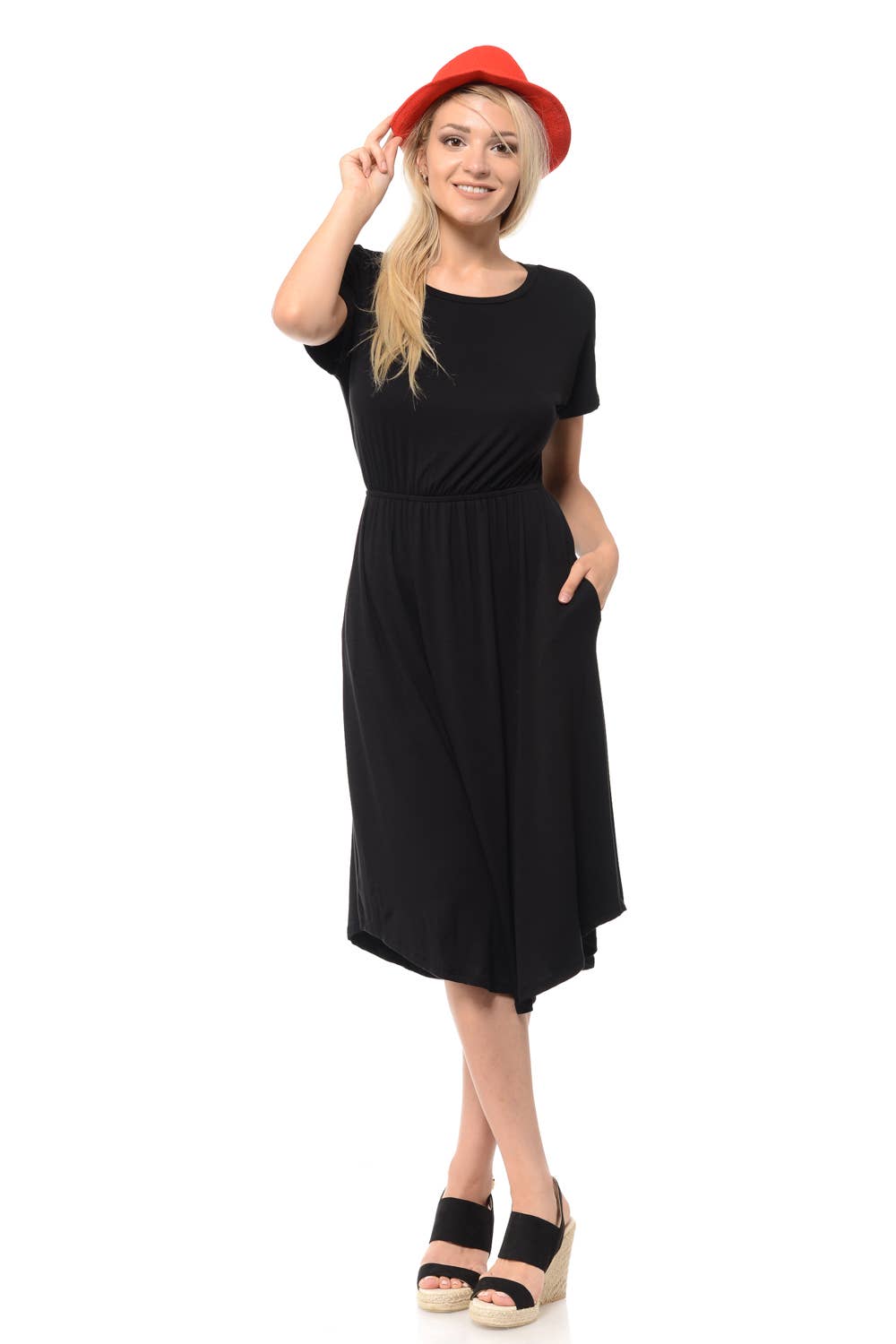 Allium - Drop Shoulder Midi Dress with Pockets