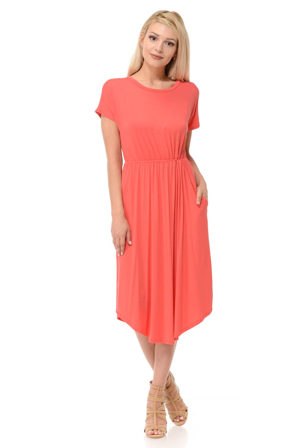 Allium - Drop Shoulder Midi Dress with Pockets