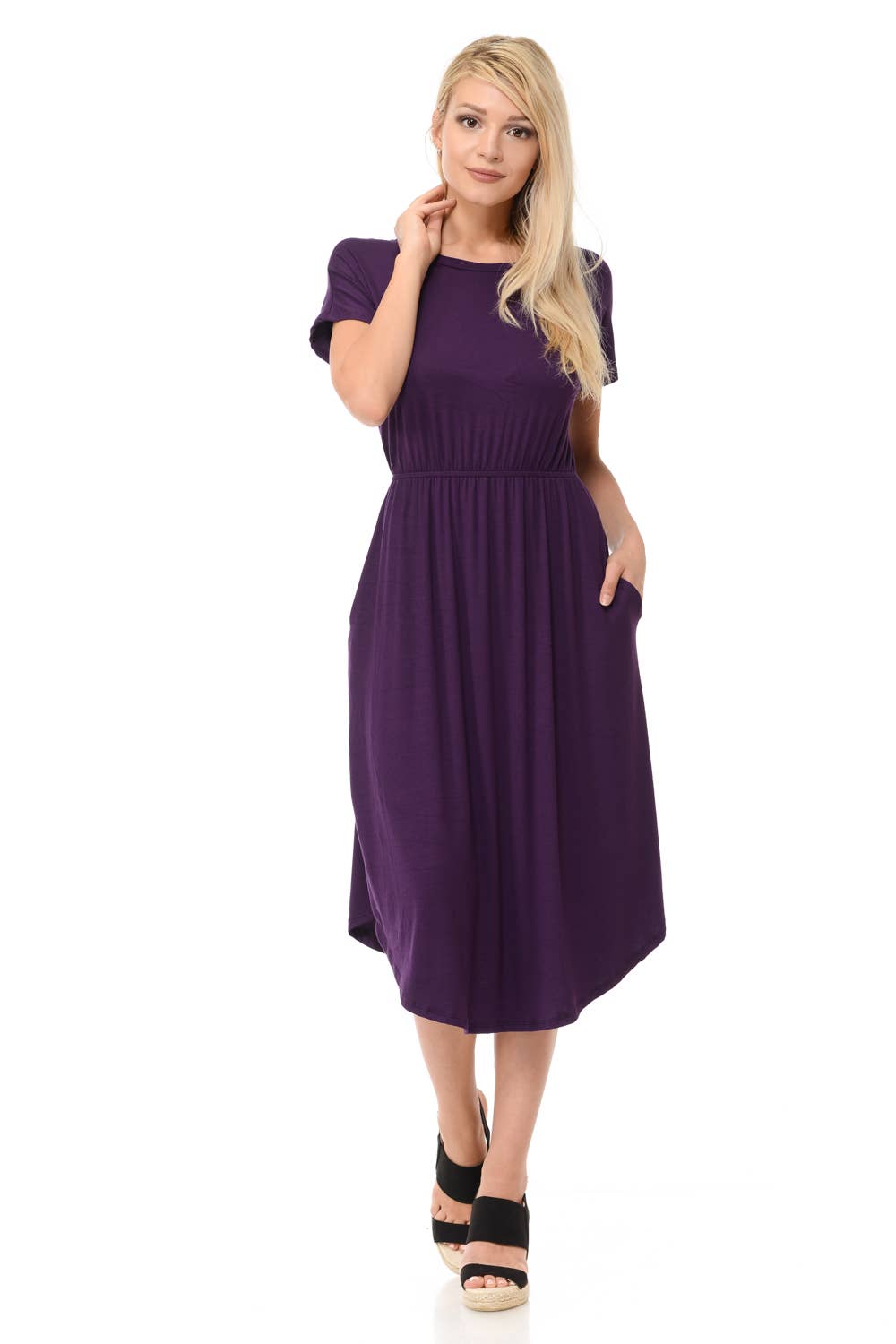 Allium - Drop Shoulder Midi Dress with Pockets