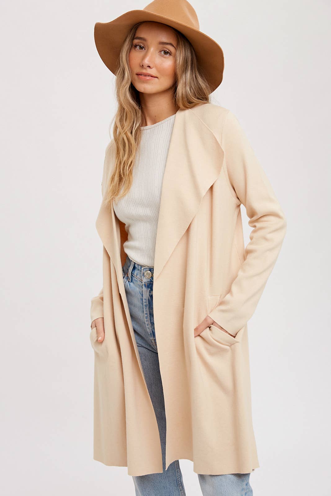 Bluivy - DRAPE COLLAR CARDIGAN