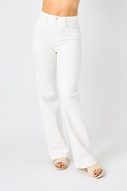 Judy Blue HW Braided Detail Wide Leg