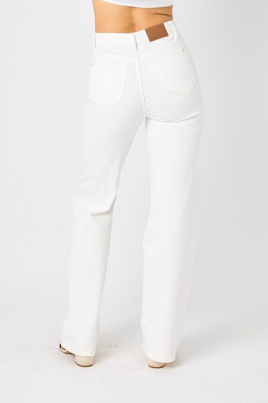 Judy Blue HW Braided Detail Wide Leg