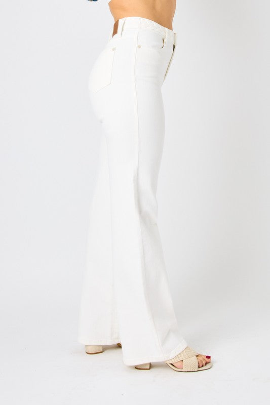 Judy Blue HW Braided Detail Wide Leg