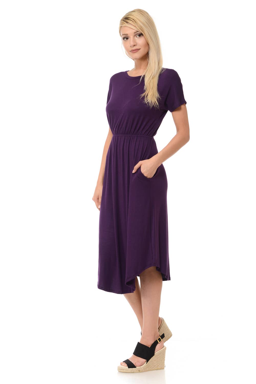 Allium - Drop Shoulder Midi Dress with Pockets