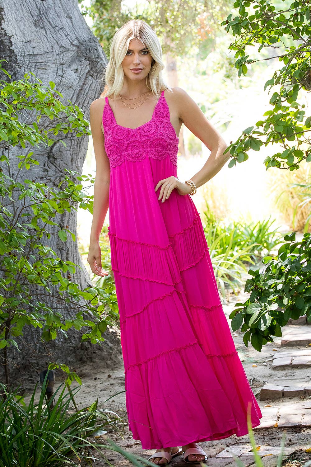 Sweet Lovely by Jen - CROCHET LACE MAXI DRESS