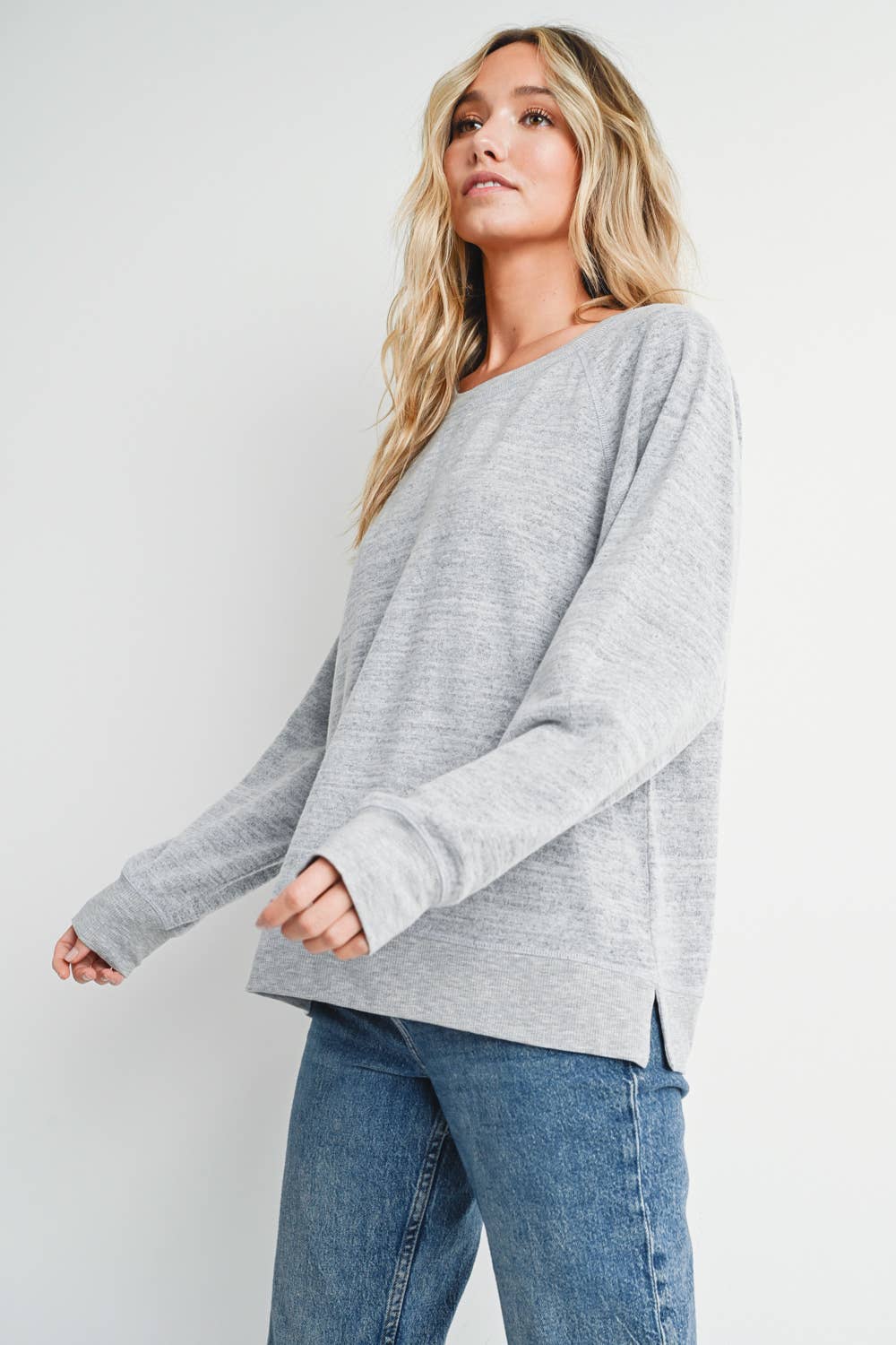 Bluivy - HEATHER CONTRAST SWEATSHIRT PULLOVER