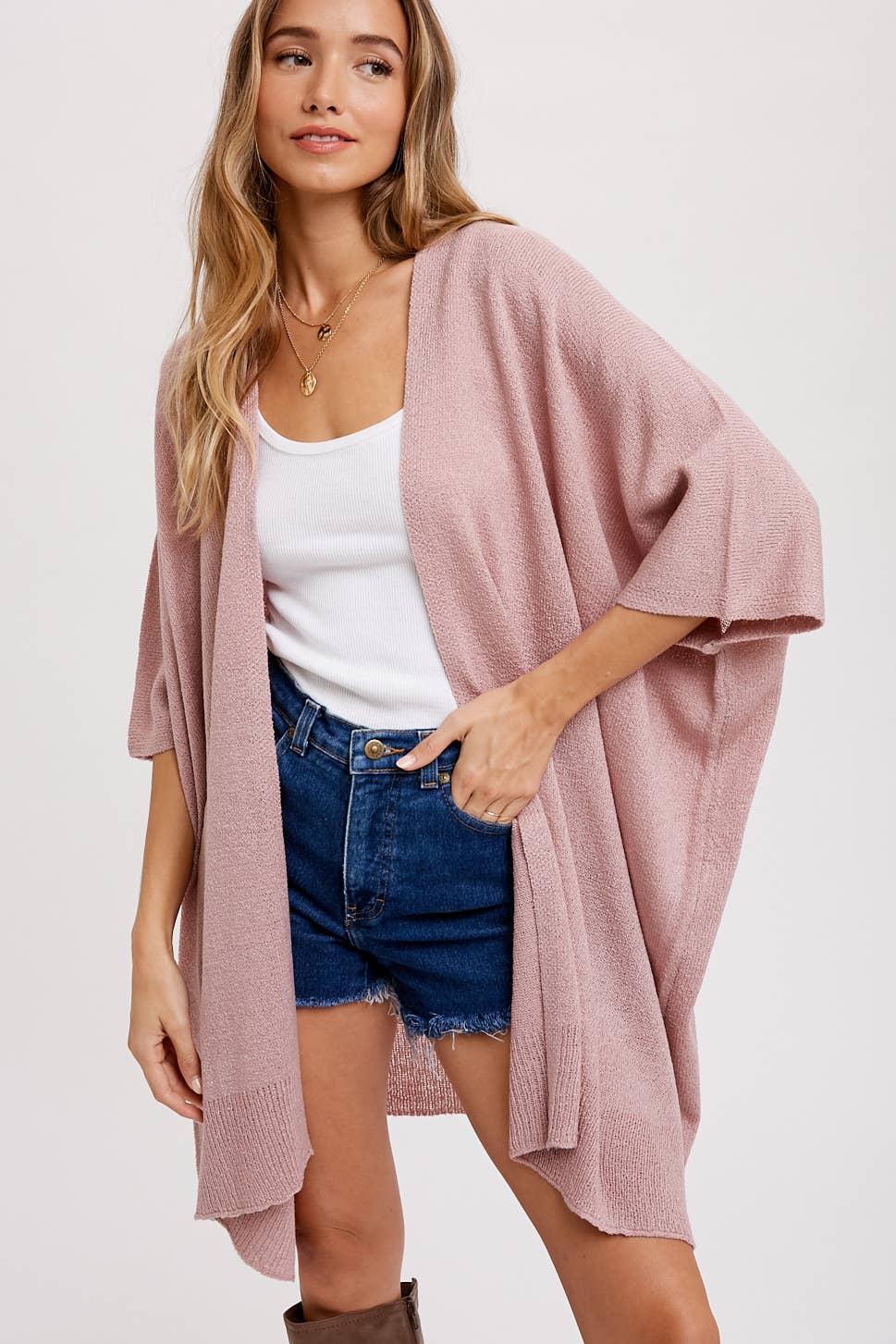Bluivy - WIDE SLEEVE OPEN FRONT CARDIGAN