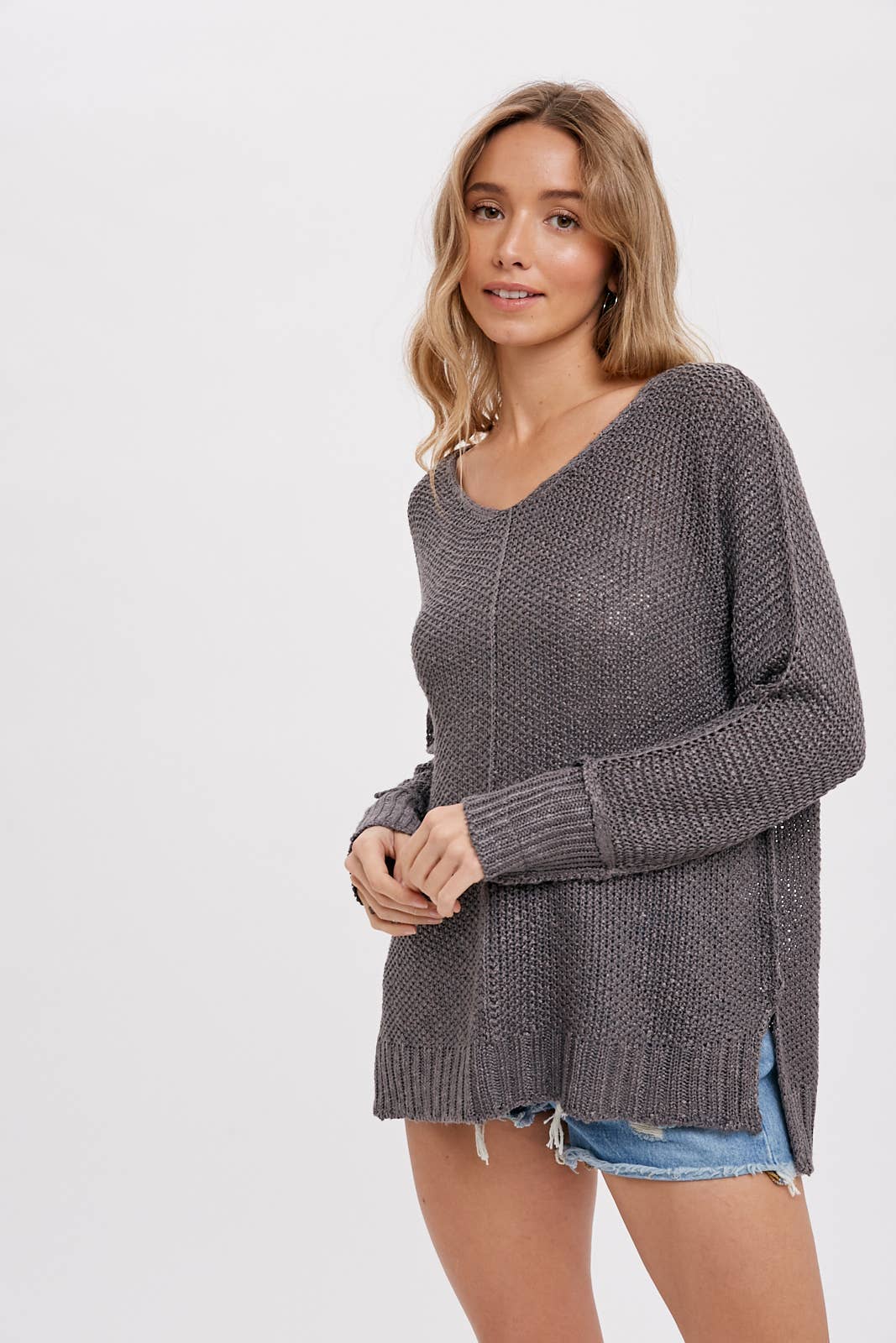 Bluivy - REVERSE SEAM LOOSE FIT SWEATER