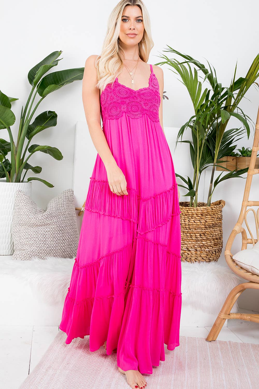 Sweet Lovely by Jen - CROCHET LACE MAXI DRESS