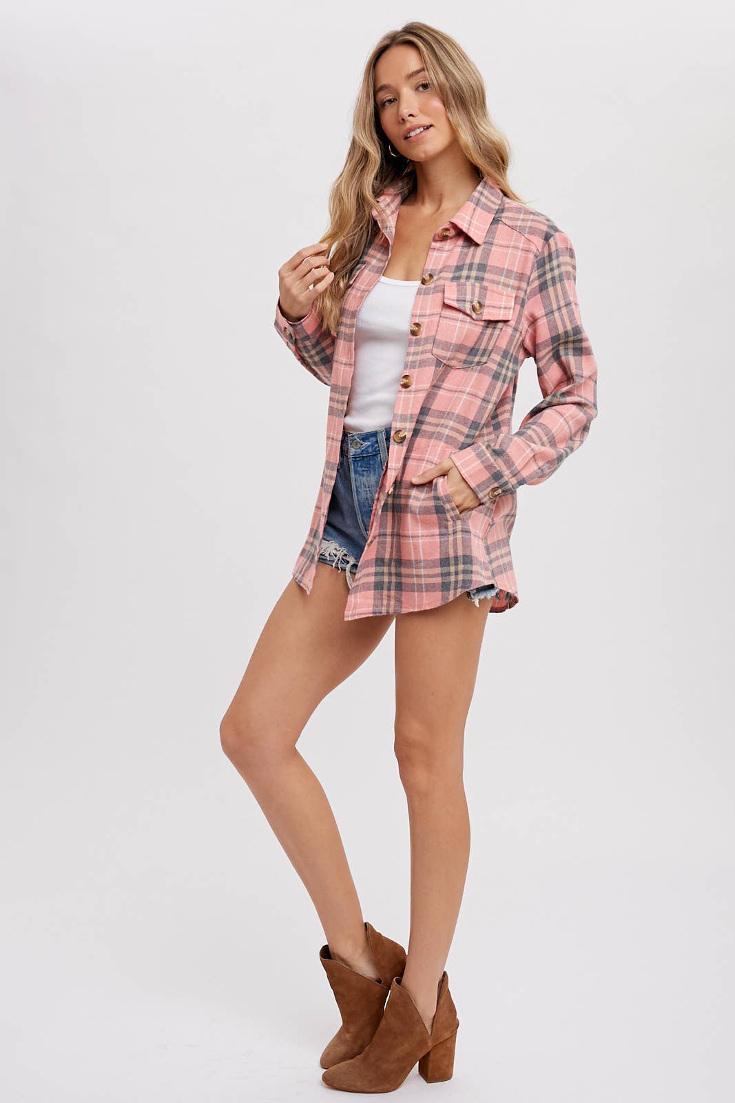 Bluivy - FLANNEL PLAID SHACKET