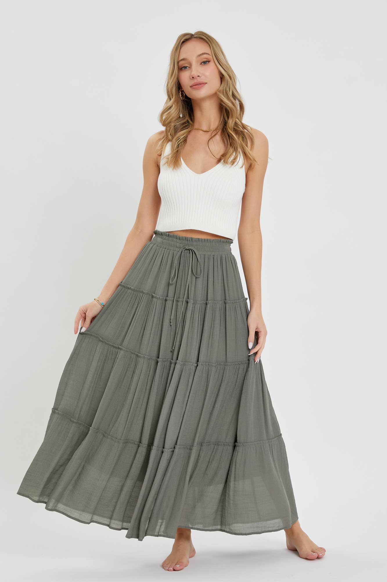 Sweet Lovely by Jen - BESTSELLER FLOWY TIERED MAXI  SKIRT