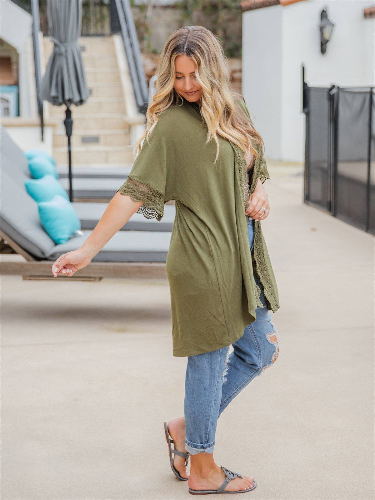 Tickled Teal - Sparrow Lace Kimono Cardigan