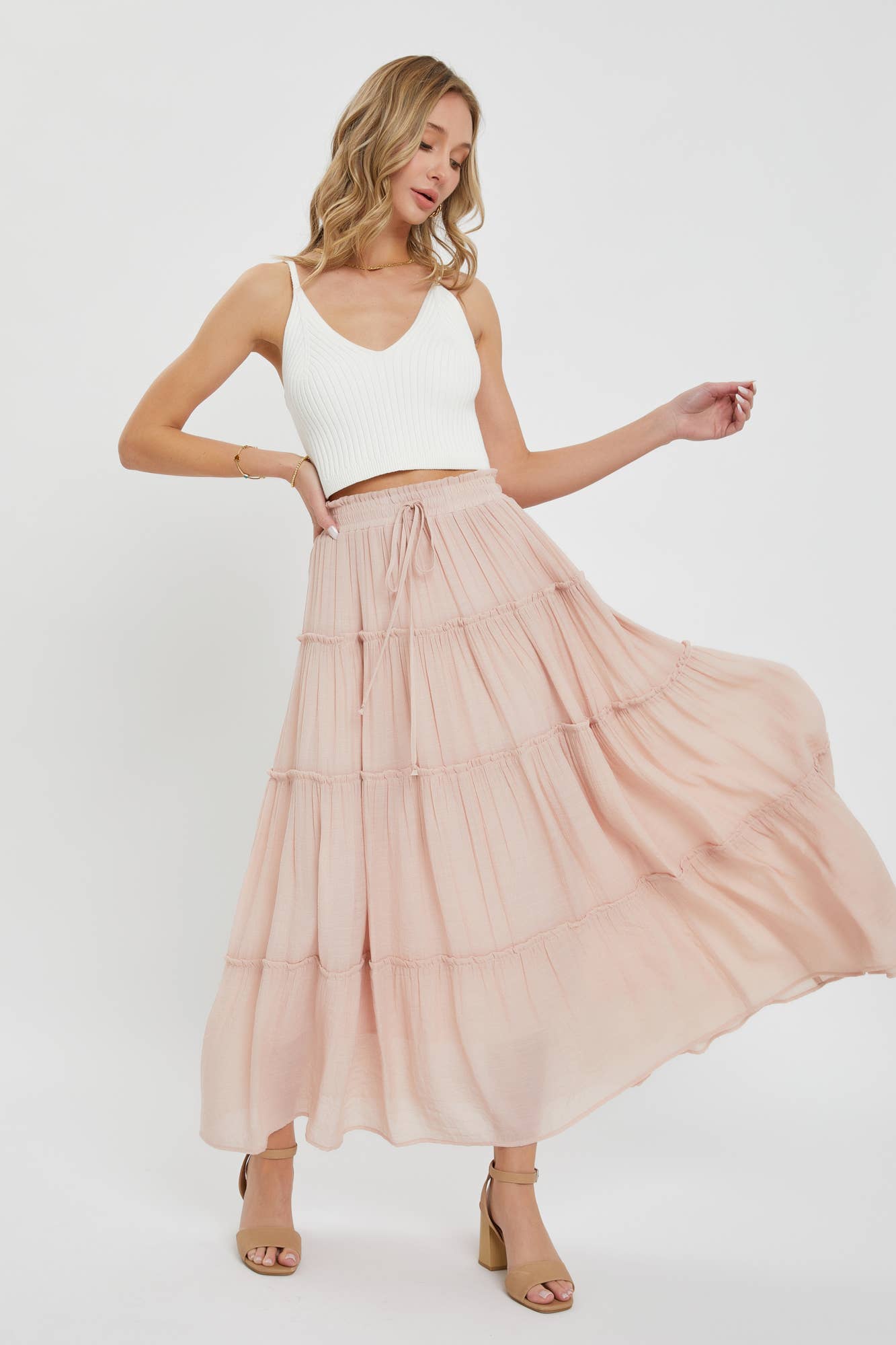 Sweet Lovely by Jen - BESTSELLER FLOWY TIERED MAXI  SKIRT