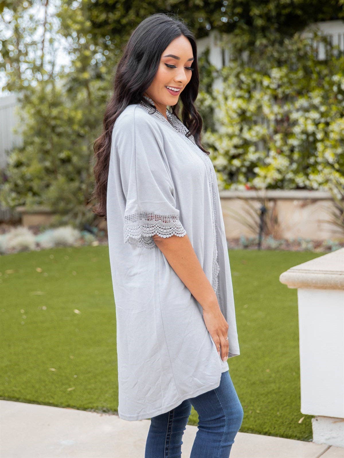 Tickled Teal - Sparrow Lace Kimono Cardigan