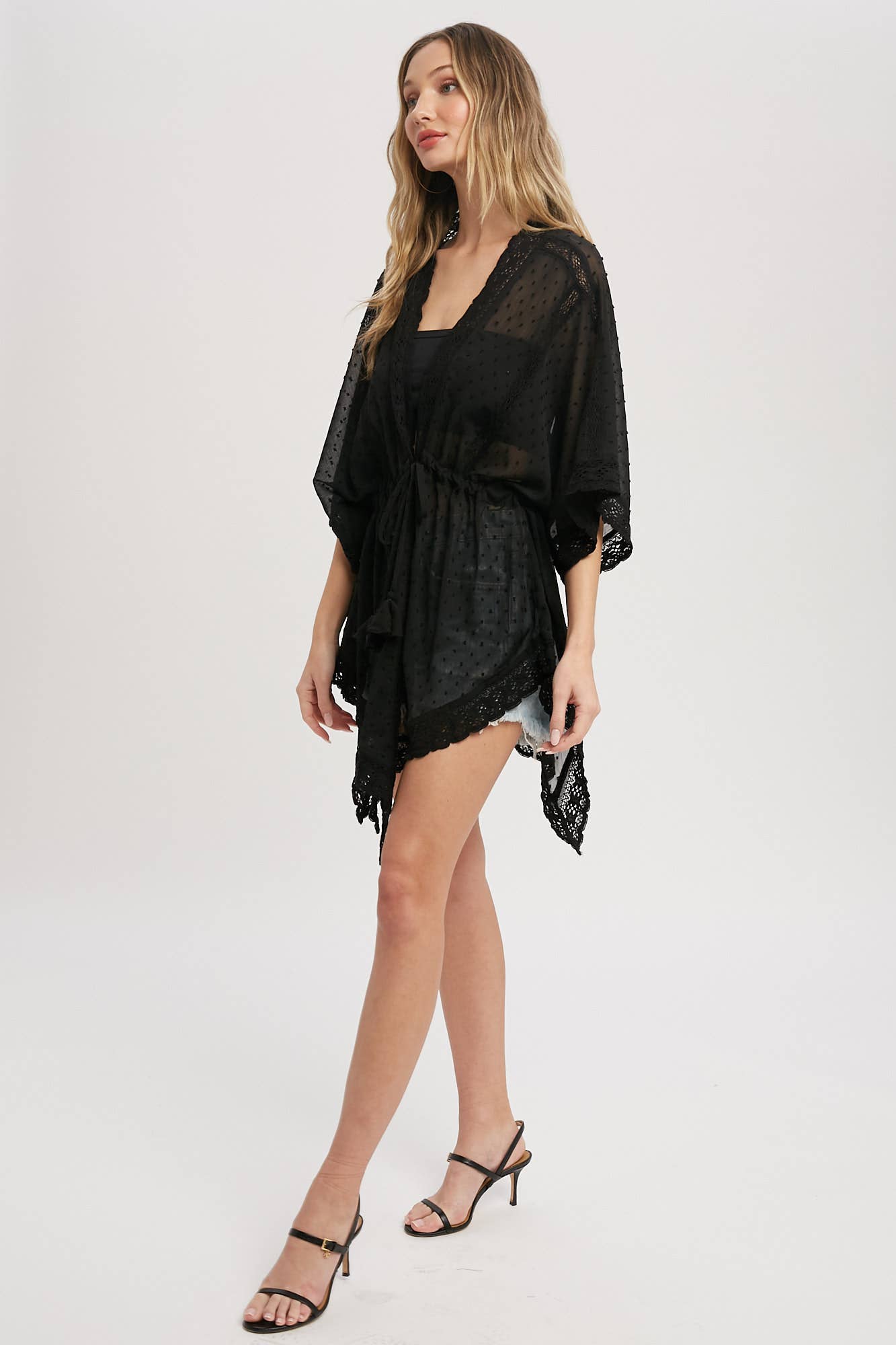 Bluivy - LACE TRIM KIMONO