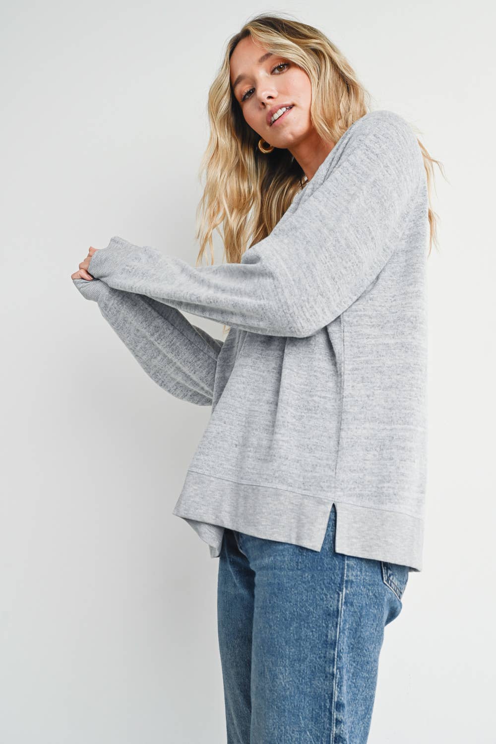 Bluivy - HEATHER CONTRAST SWEATSHIRT PULLOVER
