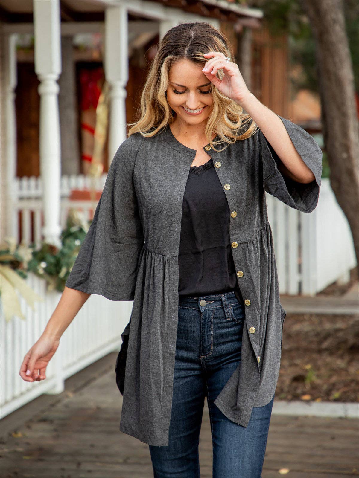 Tickled Teal - Maren Button Cardigan