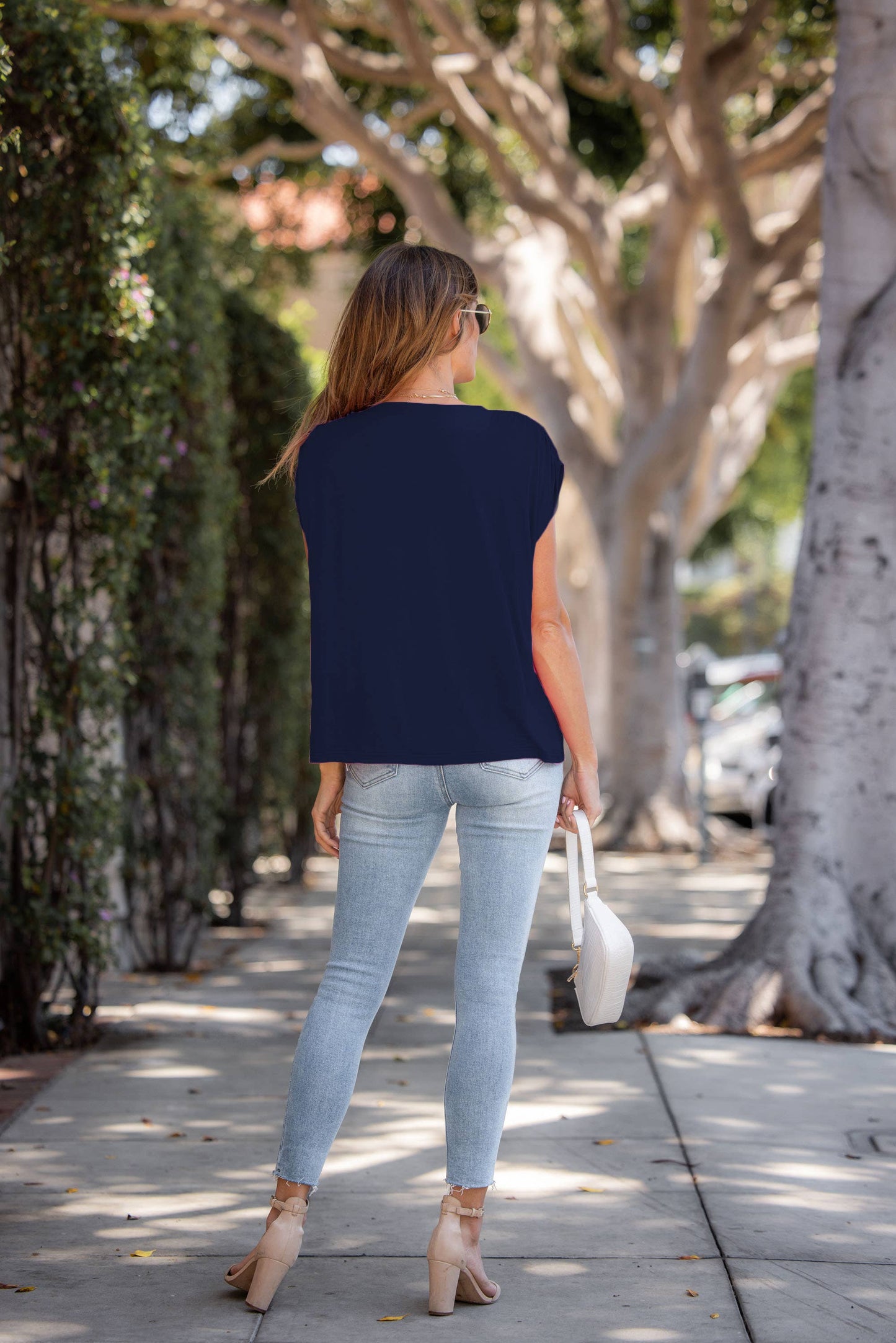 Amaryllis Apparel - Plus Size Super Soft Casual Ruched Shoulder Tee
